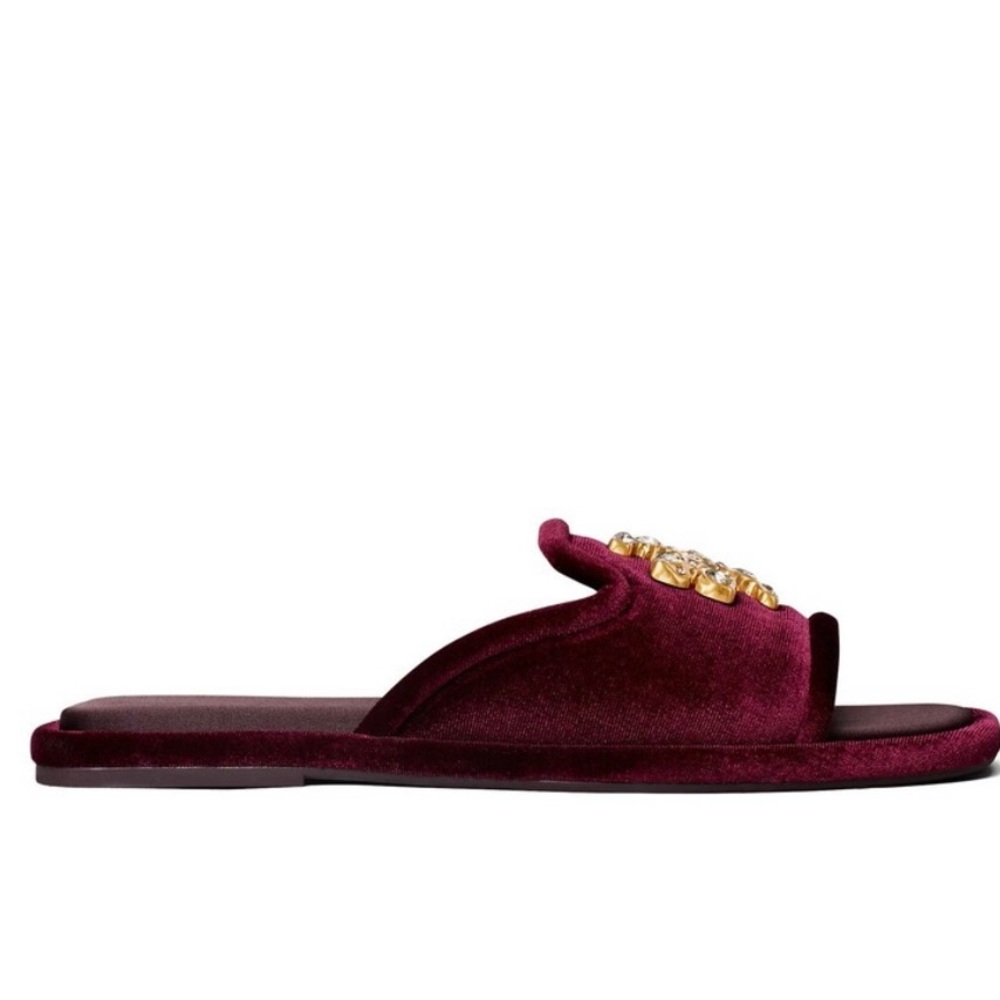 NWT Tory Burch Embellished Logo Velvet Scandals, Be summer ready with this. - Picture 5 of 15